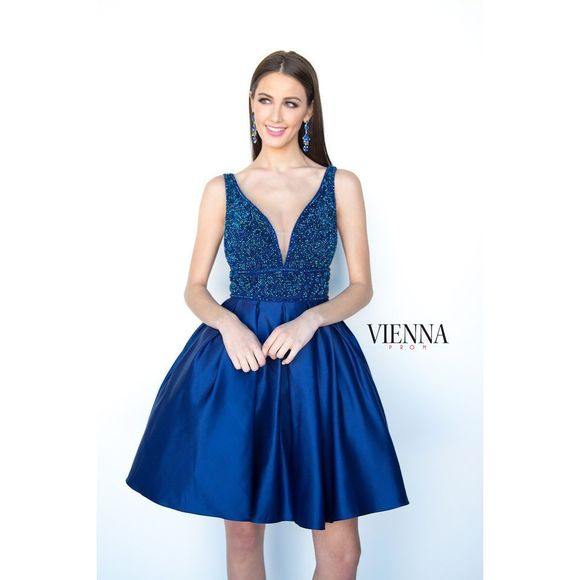 Blue Vienna Size 4 A-line dress - Picture 1 of 2